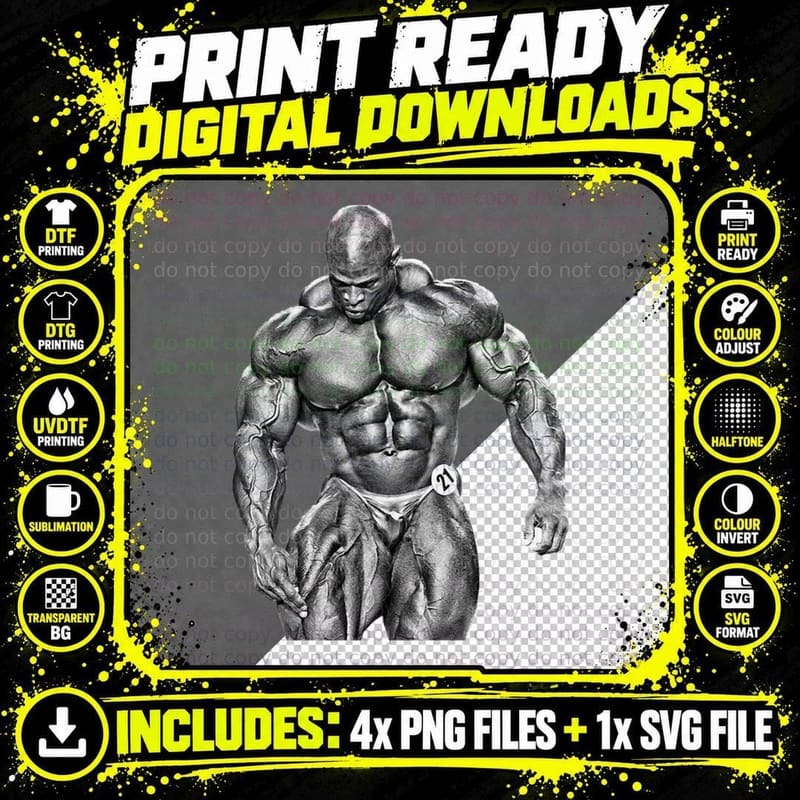 Ronnie Coleman Iconic Pose T-Shirt Png SVG Digital Bundle