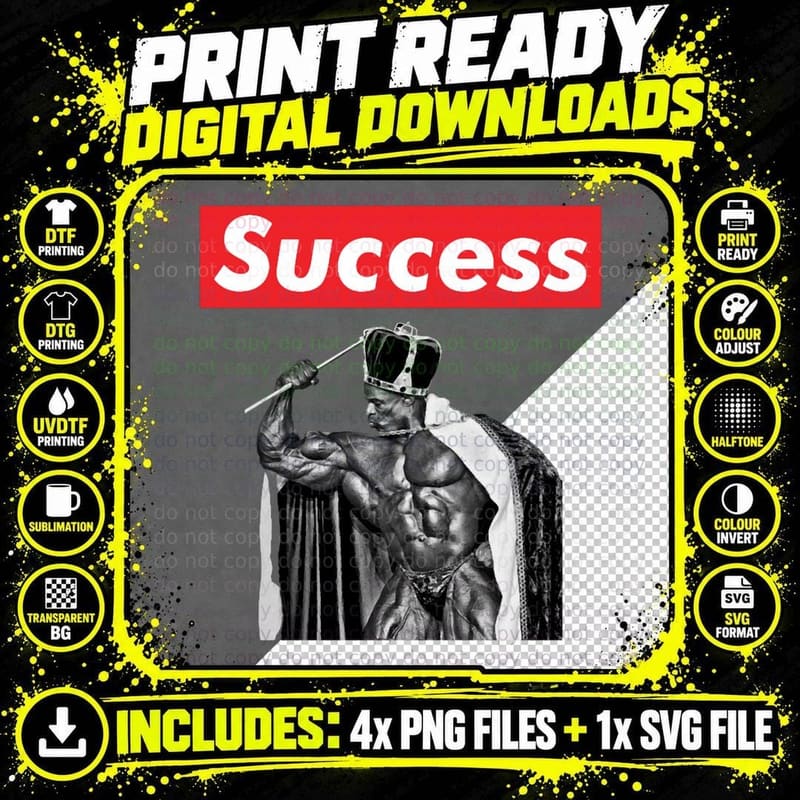 Ronnie Coleman Success Ronnie Coleman Bodybuilding Png SVG Digital Bundle