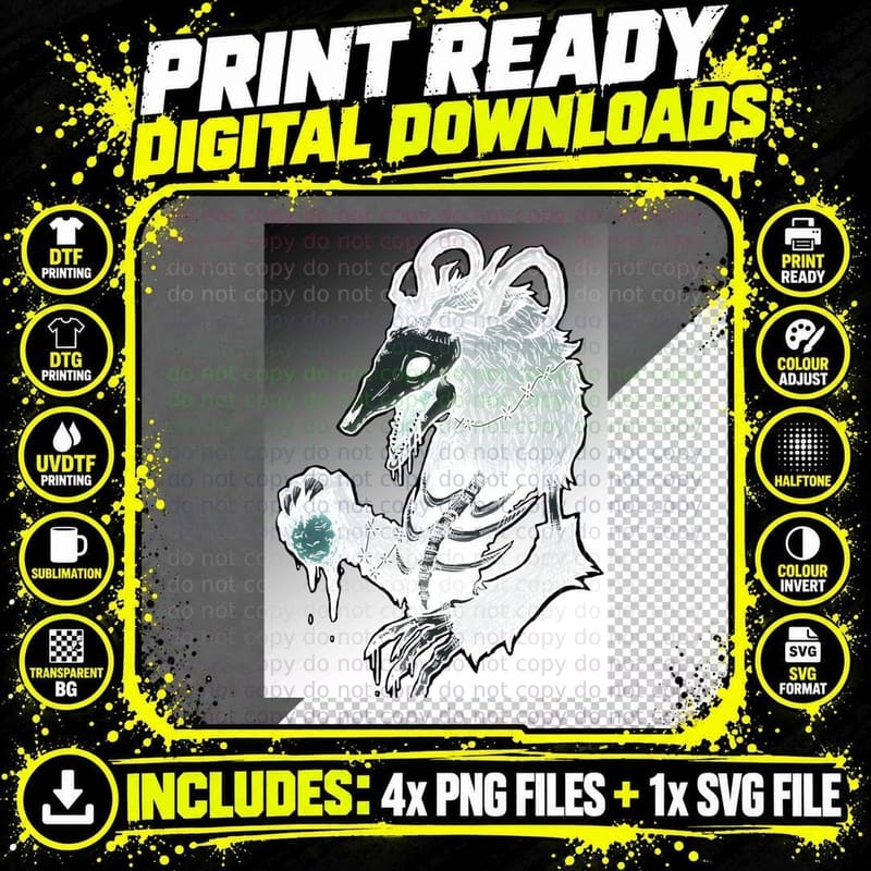 Skinwalker Color Version 1 T-Shirt Png SVG Digital Bundle