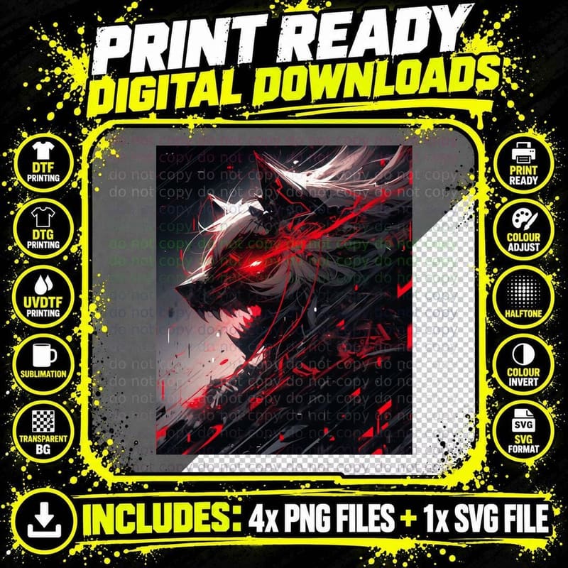Skinwalker Glitch - Between Man and Beast T-Shirt Png SVG Digital Bundle