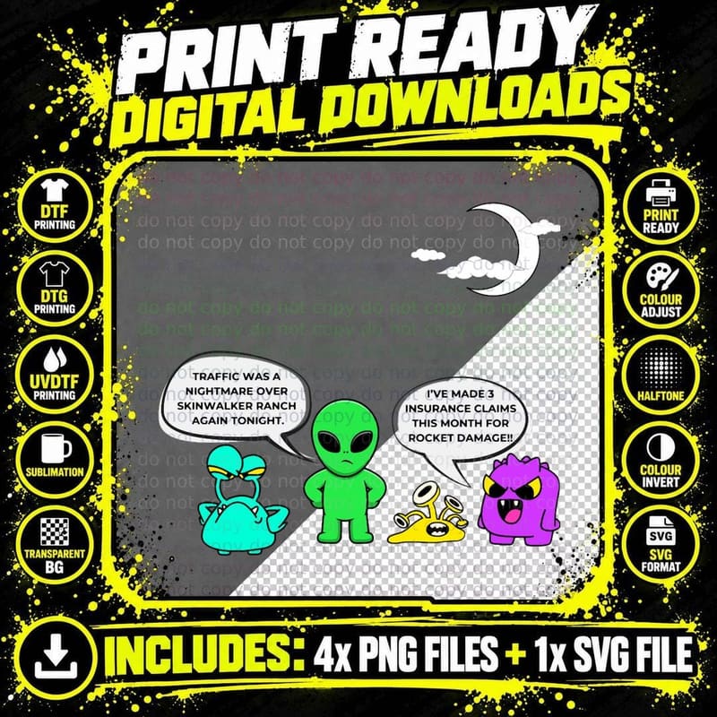 Skinwalker Traffic Jam T-Shirt Png SVG Digital Bundle