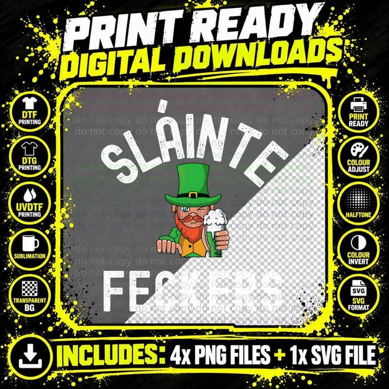 Sláinte Feckers T-Shirt Png SVG Digital Bundle