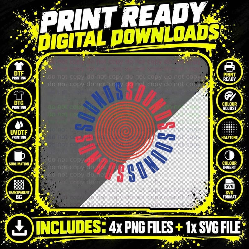 Sounds Design as Worn by Kurt Cobain (Very Accurate Png SVG Digital Bundle