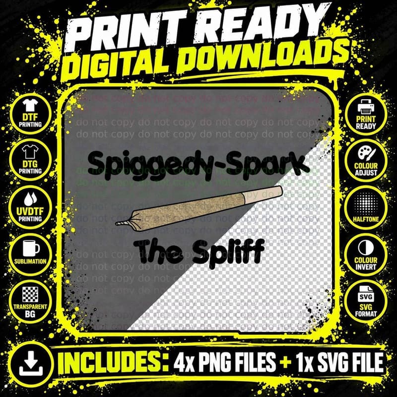Spiggedy-Spark the Spliff T-Shirt Png SVG Digital Bundle