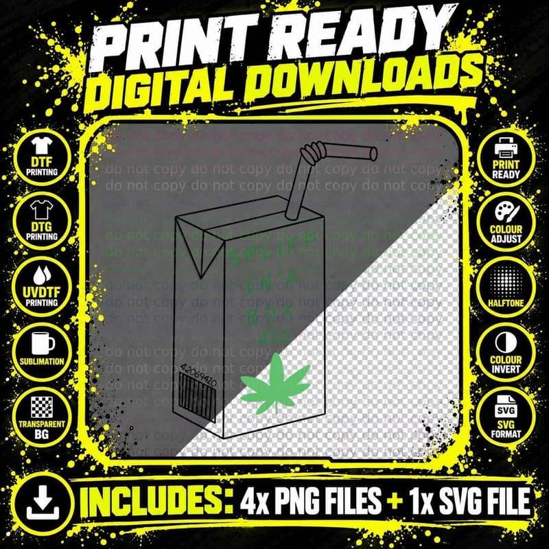 Spliff in a Box T-Shirt Png SVG Digital Bundle