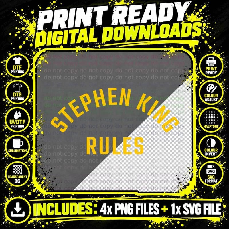 Stephen King Rules - Monster Squad T-Shirt Png SVG Digital Bundle