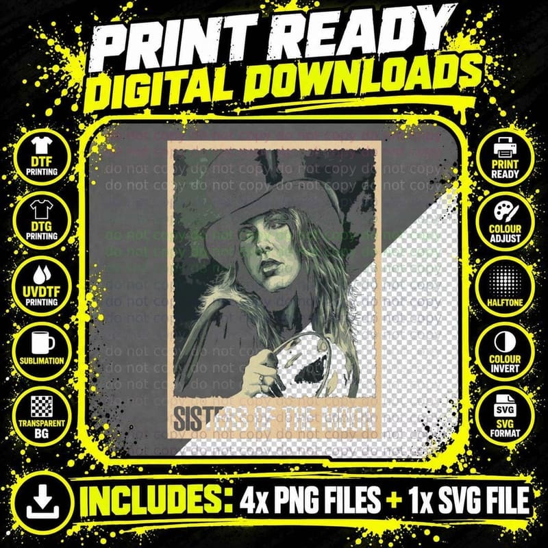 Stevie Nicks Bohemian Style T-Shirt Png SVG Digital Bundle