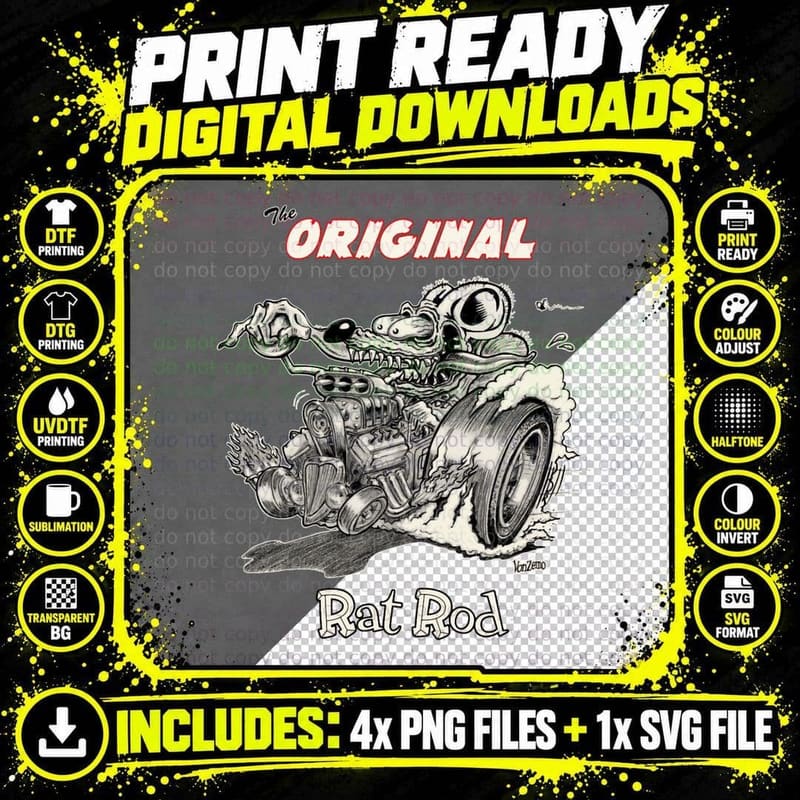 The Original Rat Rod T-Shirt Png SVG Digital Bundle
