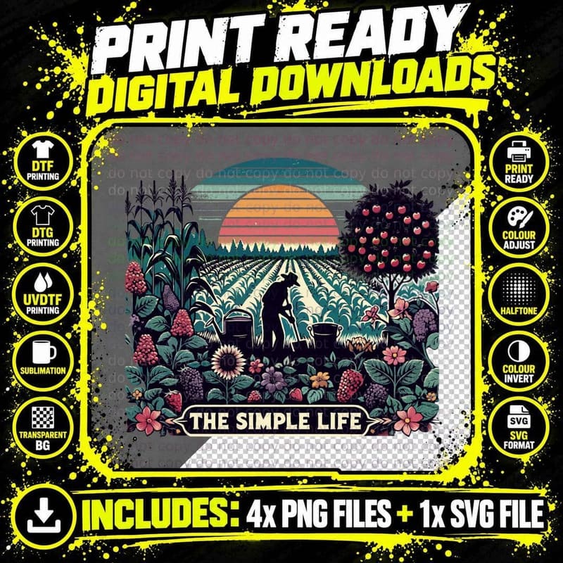 The Simple Life T-Shirt Png SVG Digital Bundle