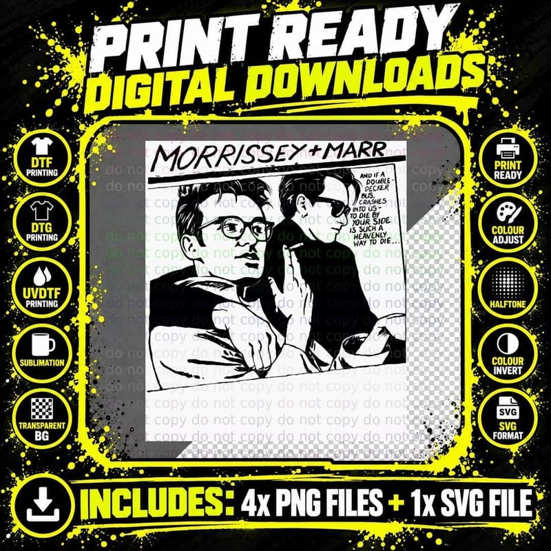 The Smiths Morrissey & Marr Original Sonic Youth Png SVG Digital Bundle