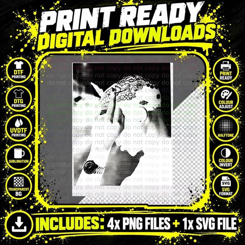 Tupac Shakur Art T-Shirt Png SVG Digital Bundle