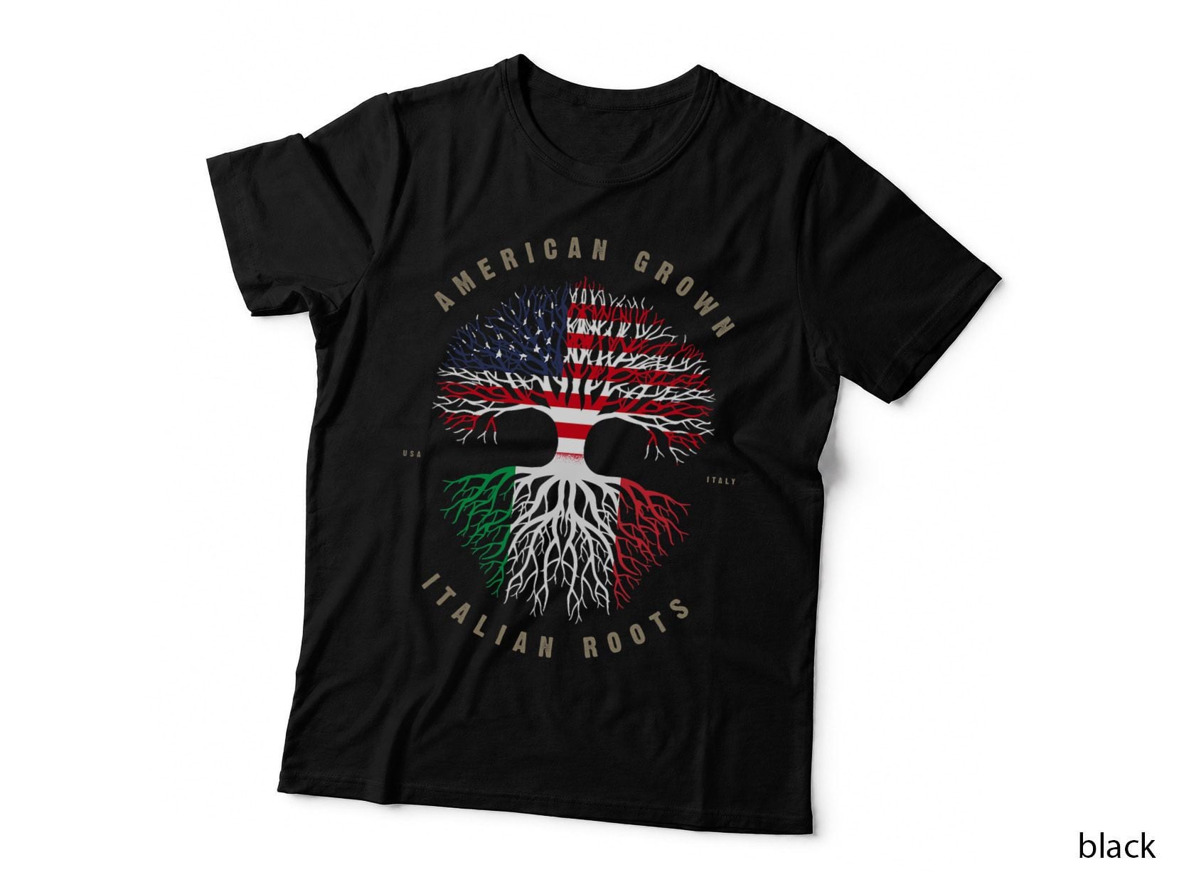 American Grown Italian Roots Italy Flag T-Shirt