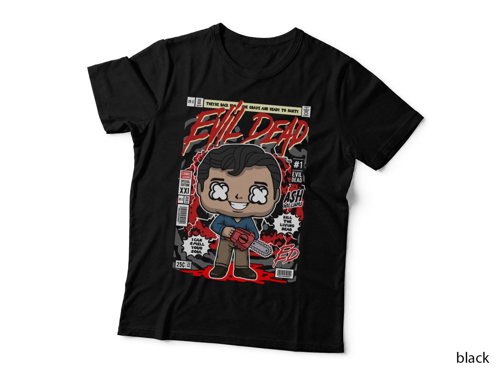 Ash Evil Dead Pop Culture Illustration Comic Book Cover T-Shirt