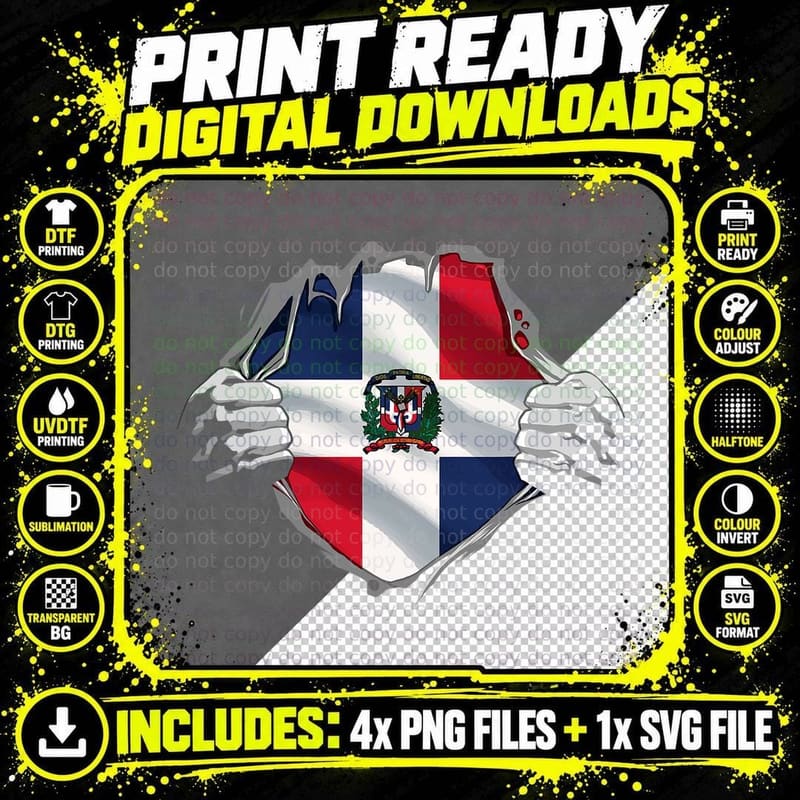 Dominican Republic Shirt Dominican Flag Dominican Roots Png SVG Digital Bundle