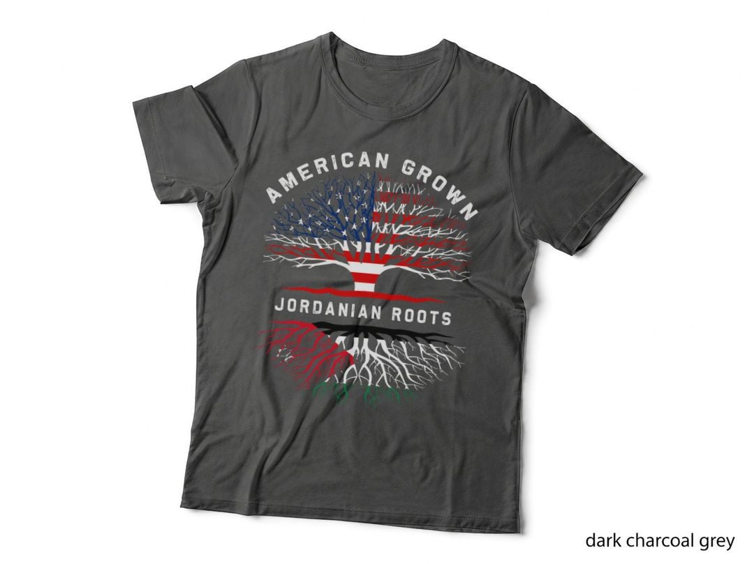 Jordanian Roots American Grown Tree T-Shirt, Patriotic Apparel