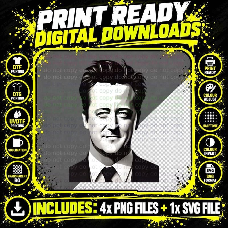 Matthew Perry Official Look T-Shirt, Celebrity Icon Png SVG Digital Bundle