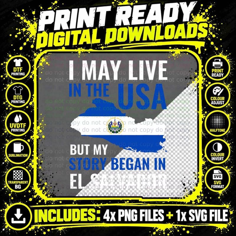 My Story Began in El Salvador Salvadorian Roots T-Shirt Png SVG Digital Bundle