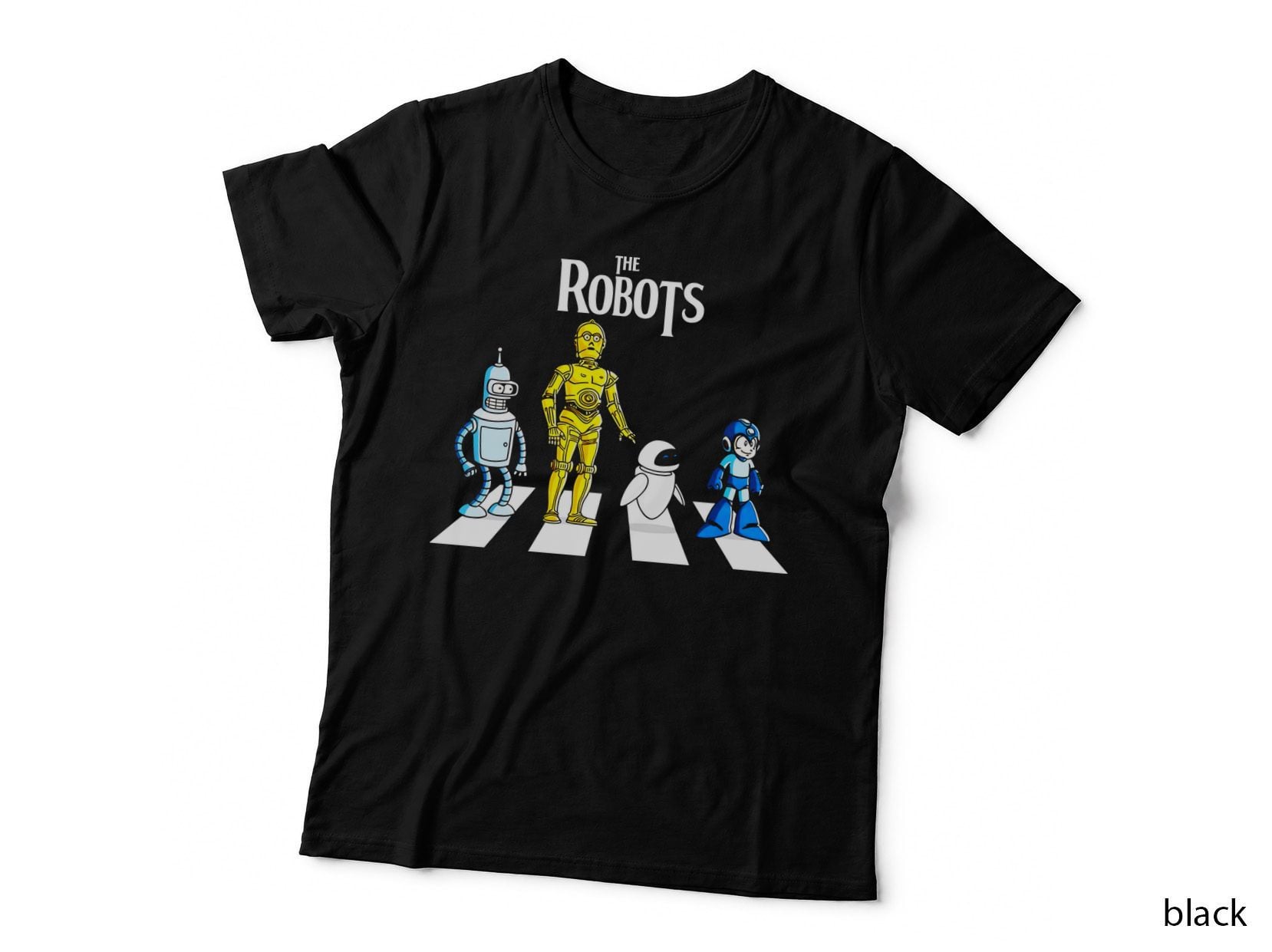 Robots Abbey Road Crosswalk, Sci-Fi Pop Culture Parody T-Shirt