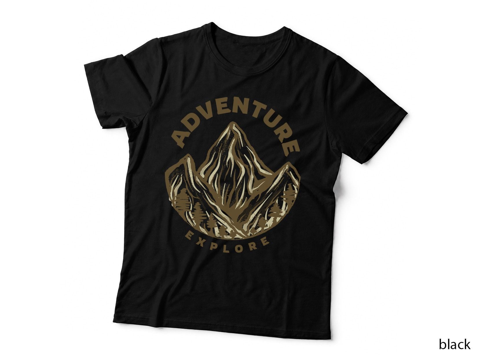 Adventure Explore Mountain Gold Vintage T-Shirt