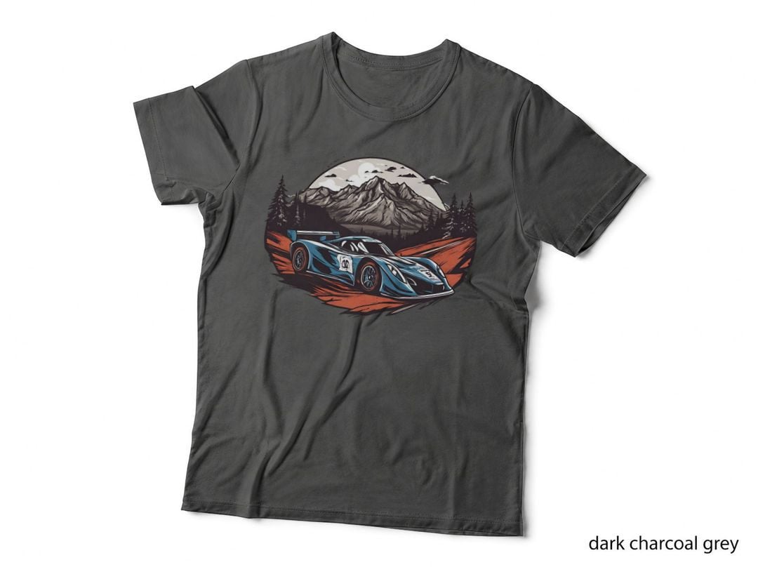 Alpine Sprint Racer Blue Orange Race Car Number 10 Mountain T-Shirt