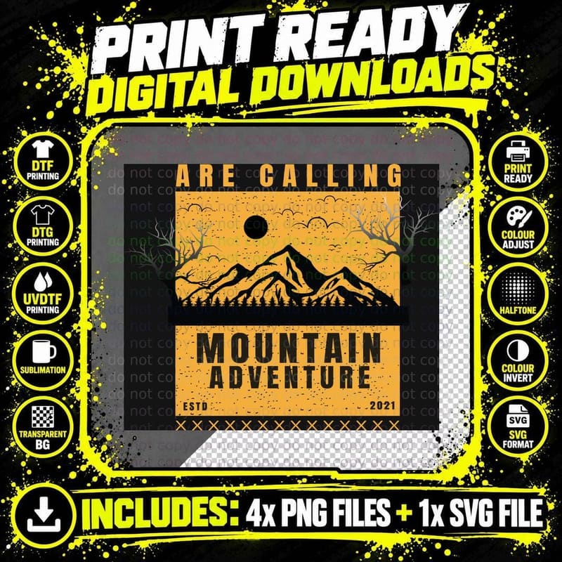Are Calling Mountain Adventure Estd 2021 Outdoor Png SVG Digital Bundle