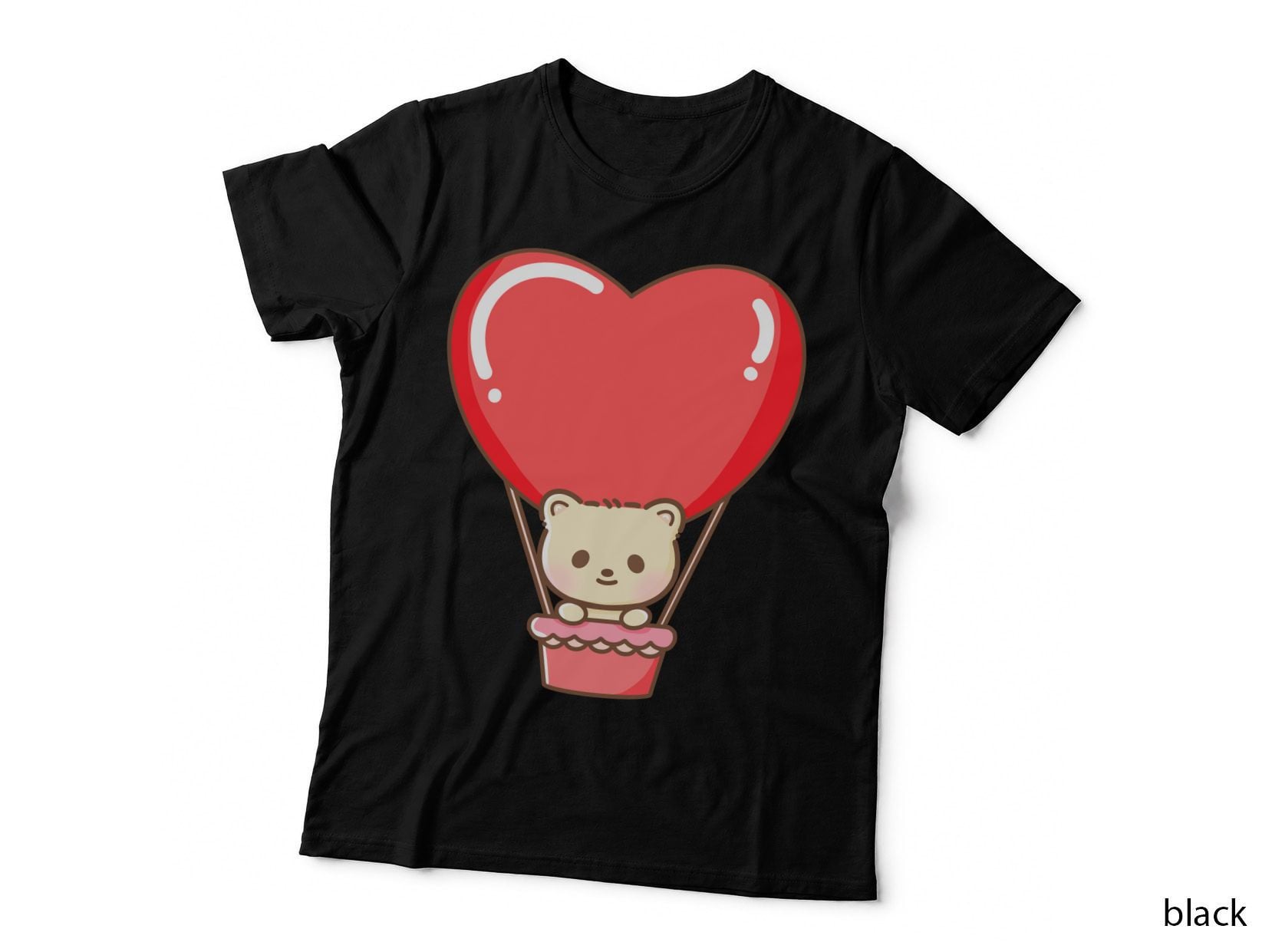 Bear Balloon Hot Air Heart Adventure Love T-Shirt