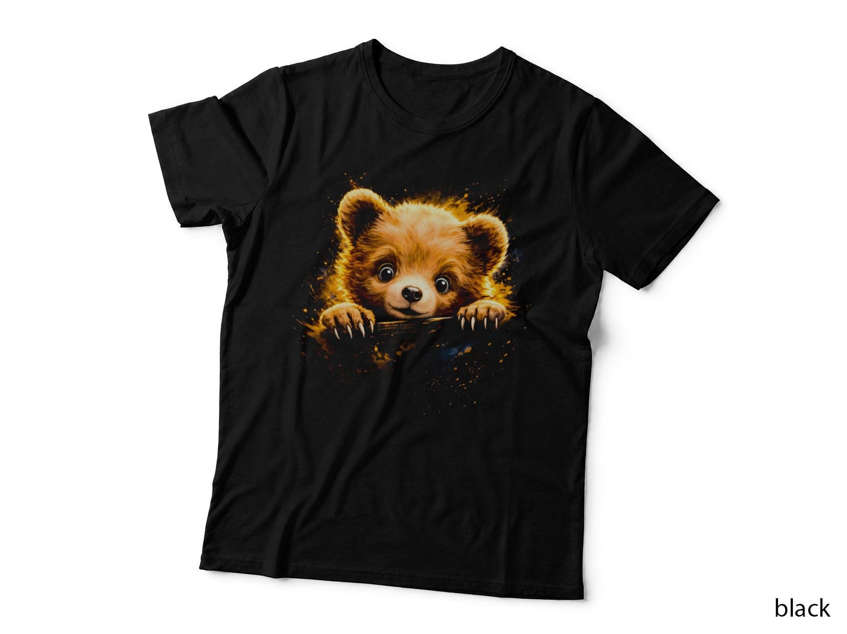 Branch Climbing Cute Bear T-Shirt, Halftone Cute Teddy Bear Graphic Tee