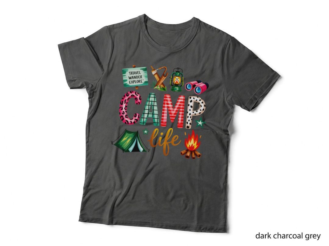 Camp Life Outdoor Adventure T-Shirt, Camping Adventure Essentials Graphic Tee