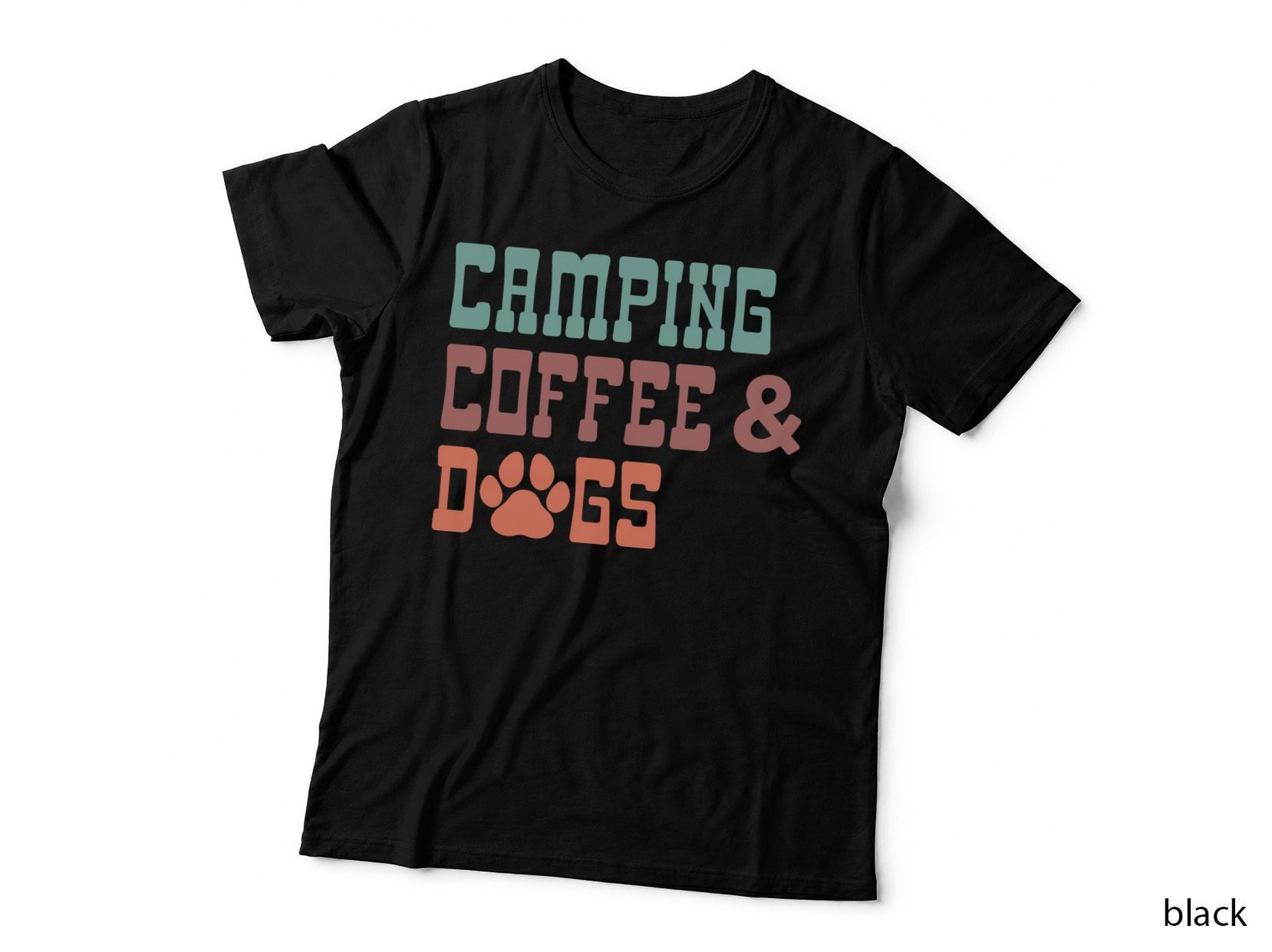 Camping Coffee & Dogs Camping T-Shirt, Camping Coffee Dogs Graphic Tee