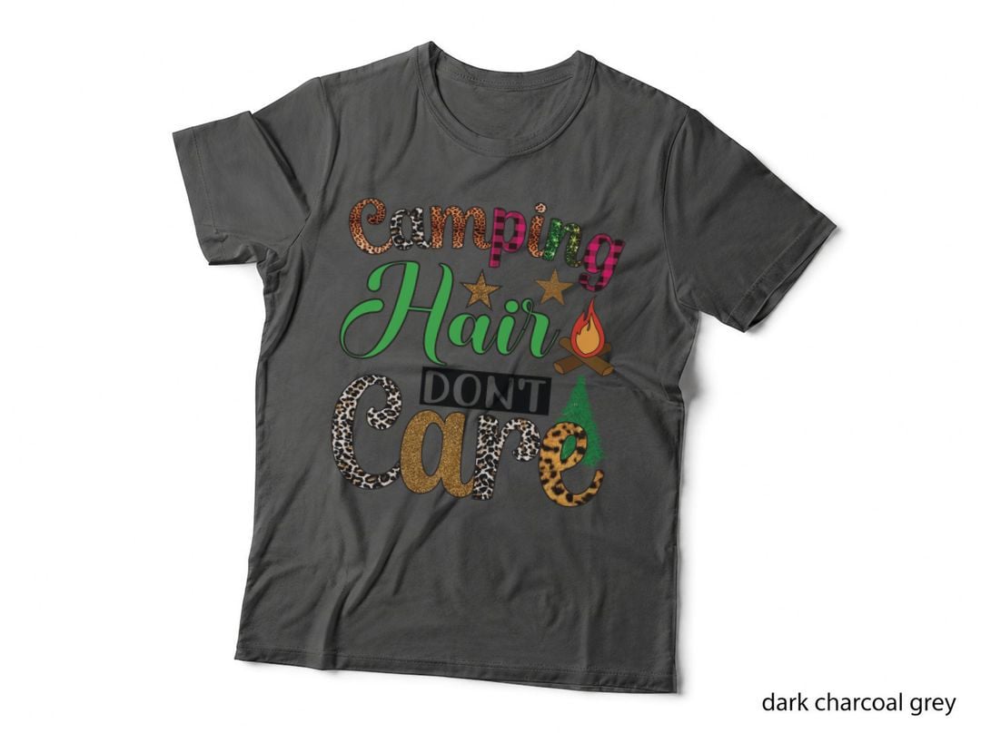 Camping Hair Don't Care Camping T-Shirt, Camping Hair Don't Care Graphic Tee