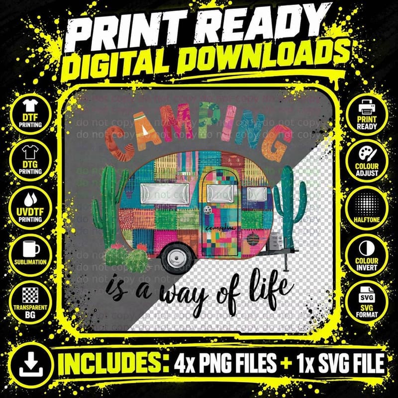 Camping Is a Way of Life Camping T-Shirt Png SVG Digital Bundle