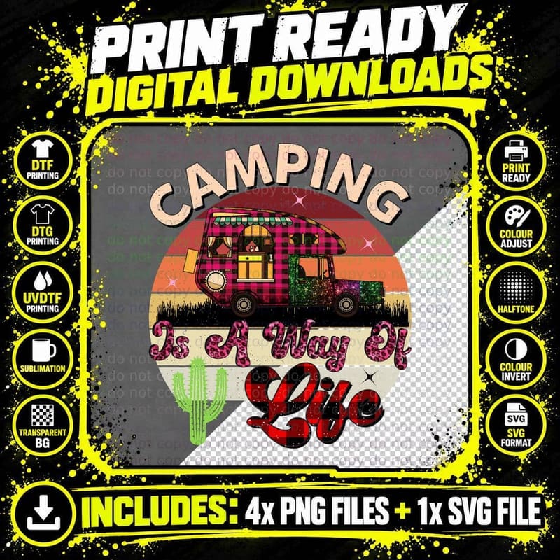 Camping Is a Way of Life Camping T-Shirt Png SVG Digital Bundle
