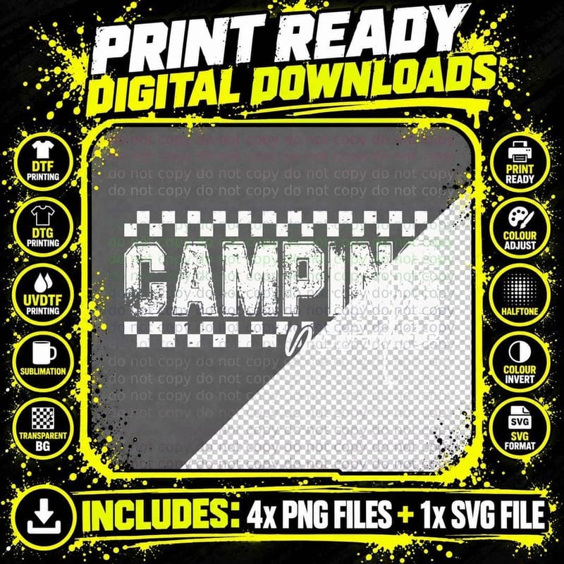 Camping Mode Outdoor Adventure T-Shirt Png SVG Digital Bundle