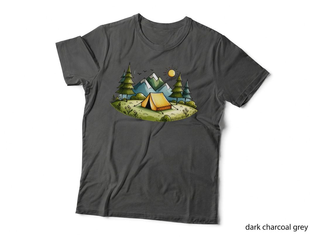 Camping in Mountain Landscape Camping T-Shirt, Camping Graphic Tee