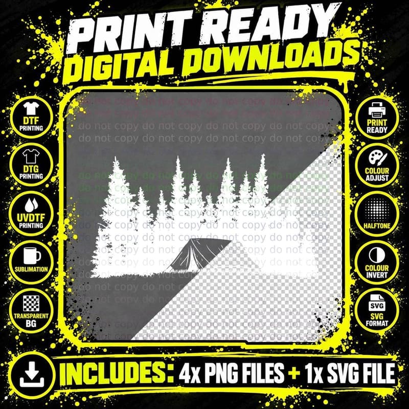 Camping in the Woods Forest T-Shirt, Forest Graphic Tee Png SVG Digital Bundle