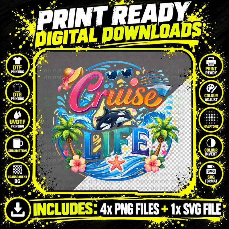 Cruise Life Cruise Squad T-Shirt, Tropical Cruise Png SVG Digital Bundle