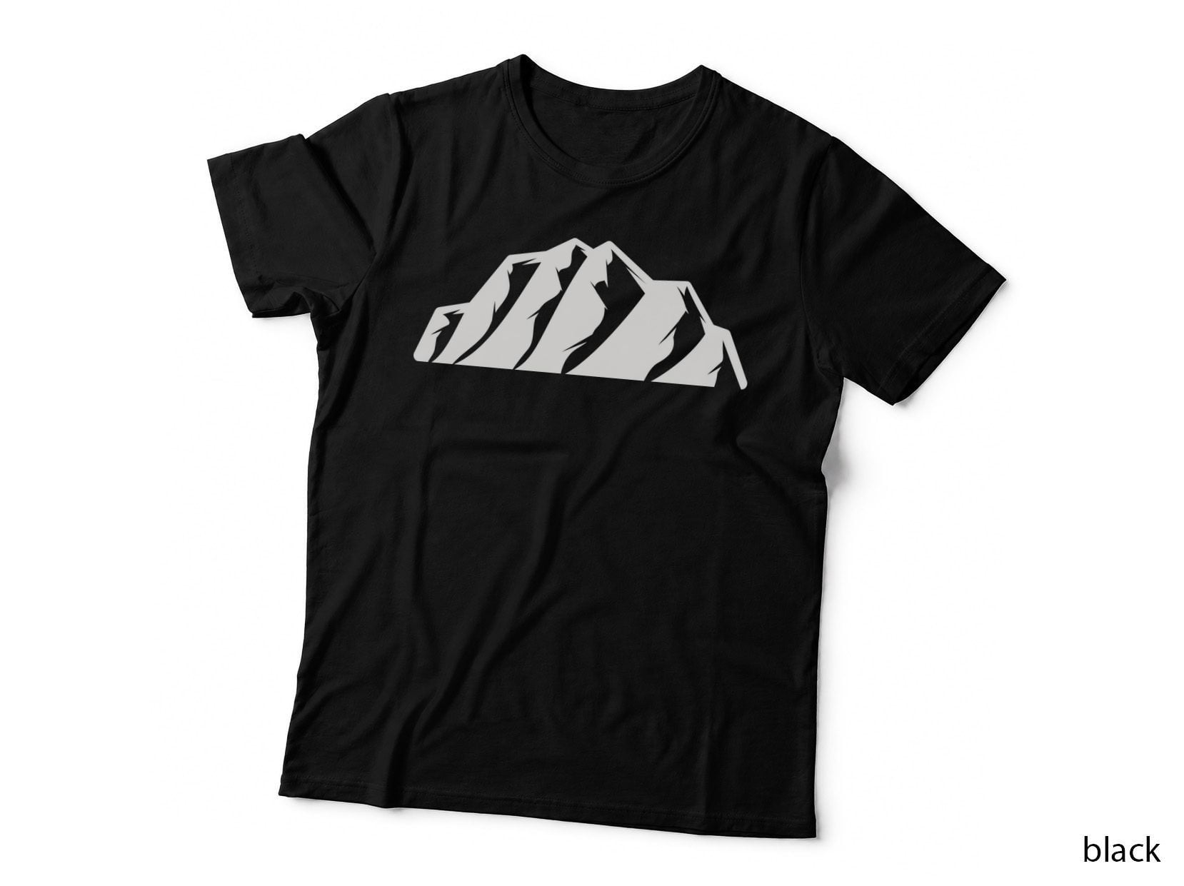 Dimensional Mountain Peaks Outdoor T-Shirt, Nature Adventure Graphic Tee