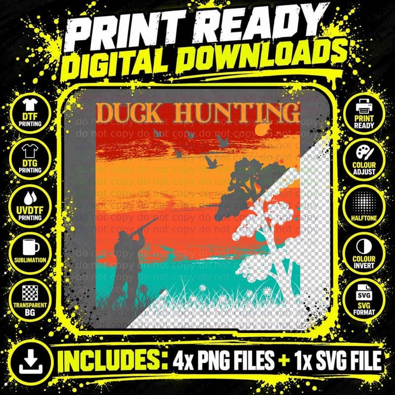 Duck Hunting Outdoor Adventure T-Shirt Png SVG Digital Bundle