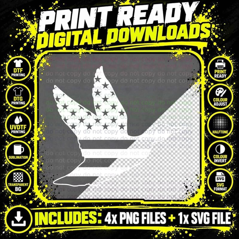 Eagle Wings Stars Stripes Design Outdoor T-Shirt Png SVG Digital Bundle