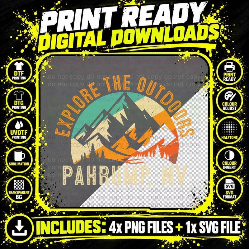Explore the Outdoors Pahrump Nv Outdoor Adventure T-Shirt Png SVG Digital Bundle