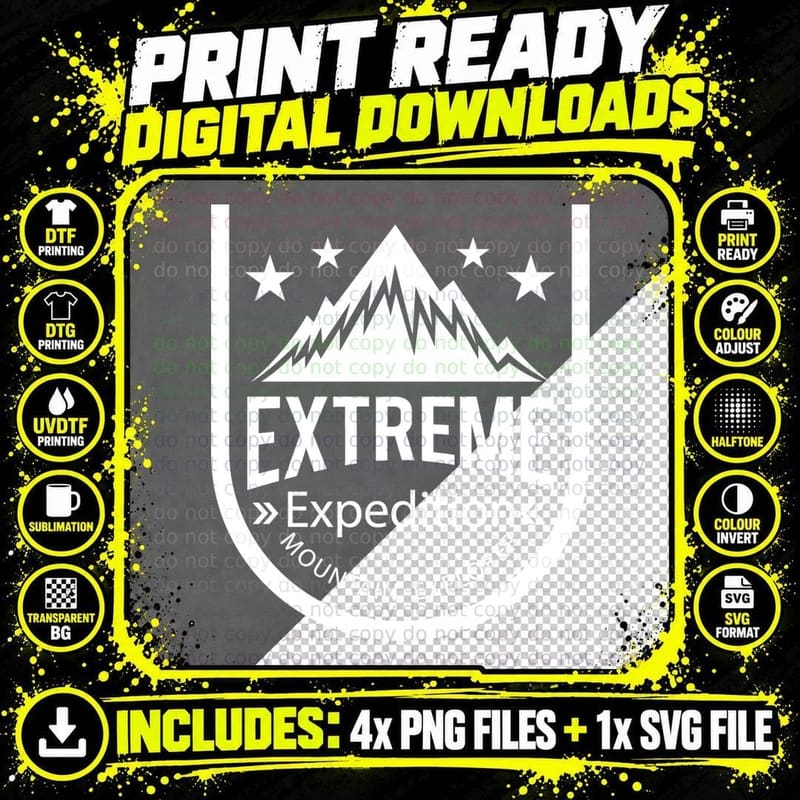 Extreme Expedition Mountain Explorer T-Shirt Png SVG Digital Bundle