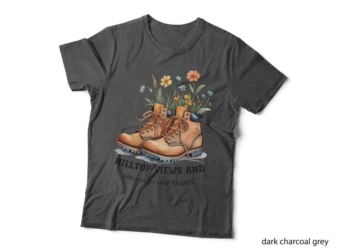 Hilltop Views and Wandering Shoes Outdoor Adventure T-Shirt