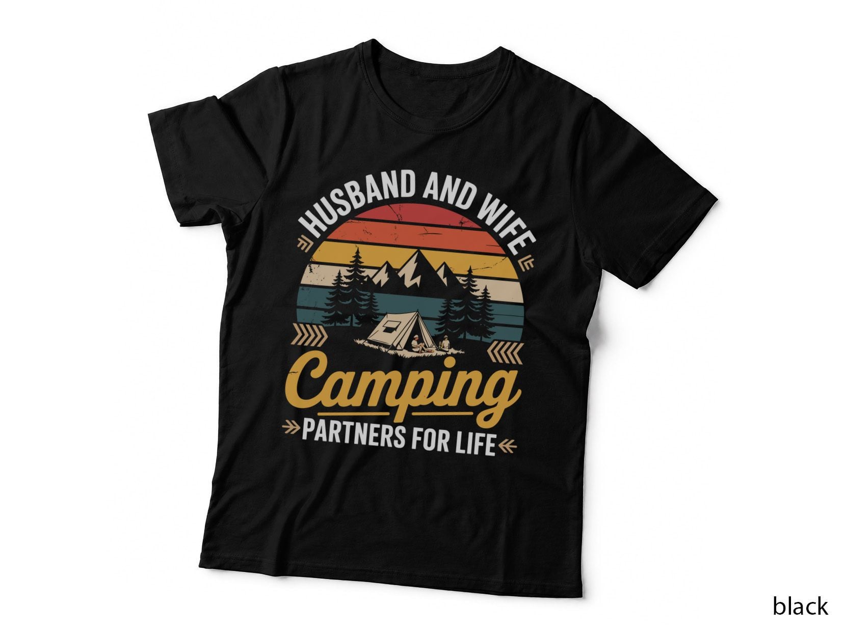 Husband and Wife Camping Partners for Life Camping T-Shirt