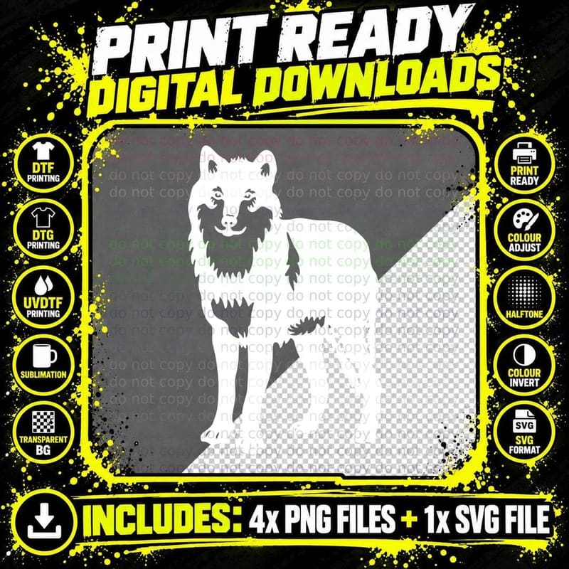 Husky Dog Facing Forward Outdoor T-Shirt Png SVG Digital Bundle