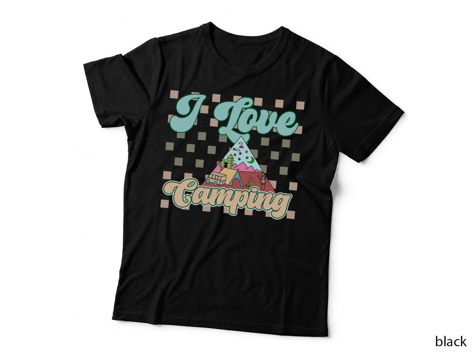 I Love Camping T-Shirt, Camping Adventure Illustration Graphic Tee