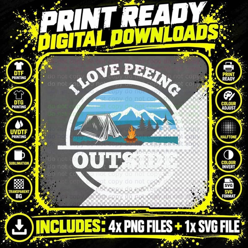 I Love Peeing Outside Camping T-Shirt Png SVG Digital Bundle