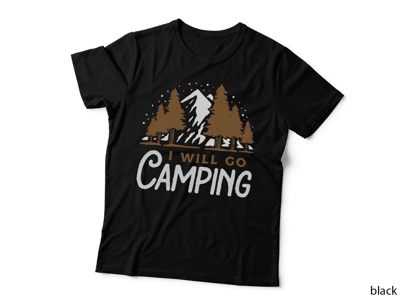 I Will Go Camping Mountain Landscape Outdoor Retro T-Shirt