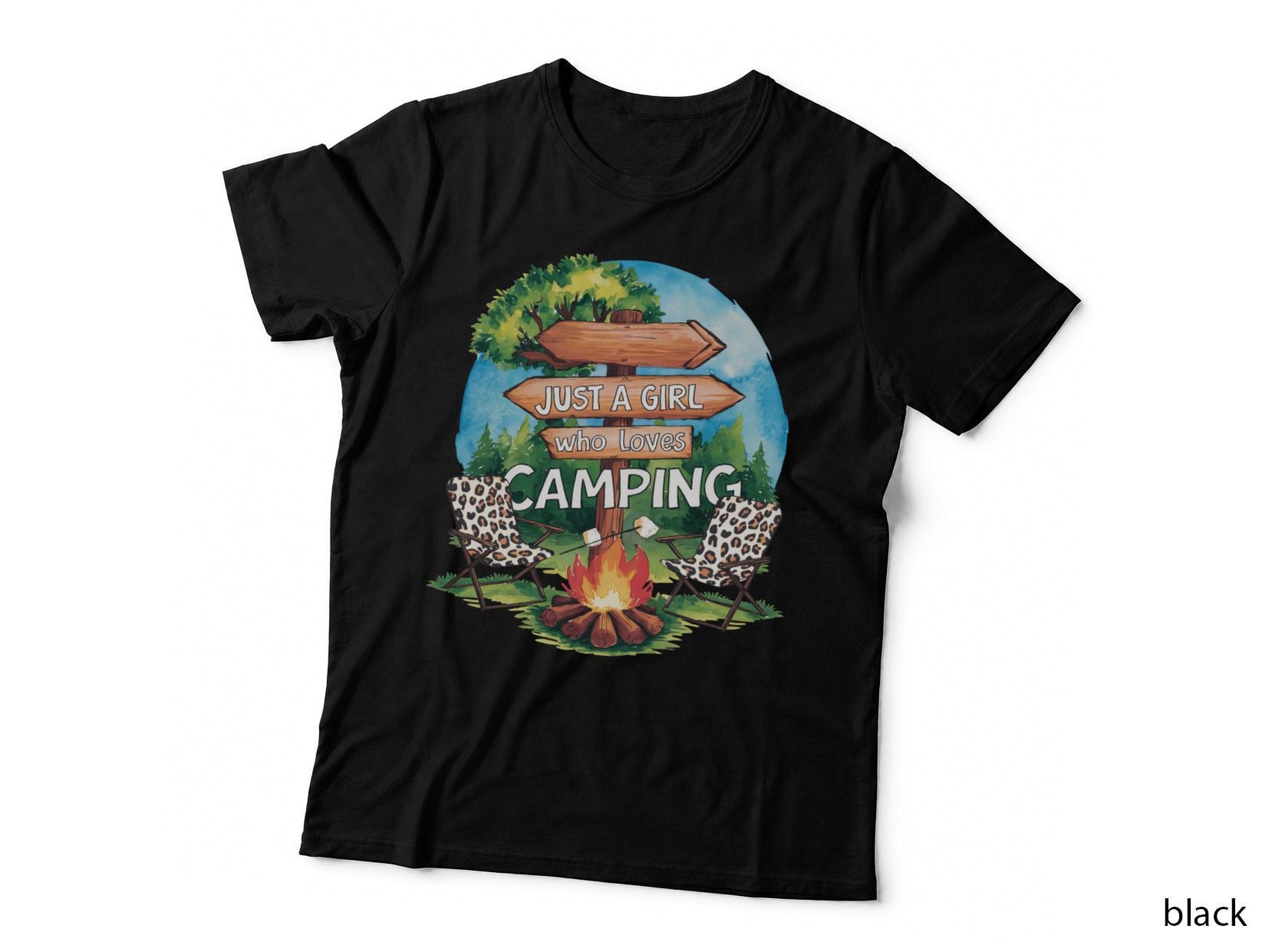 Just a Girl Who Loves Camping Outdoor Adventure T-Shirt
