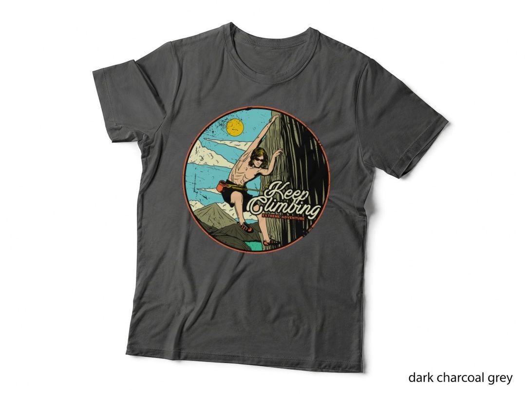 Keep Climbing Mountain Hiker Vintage Retro Sports T-Shirt