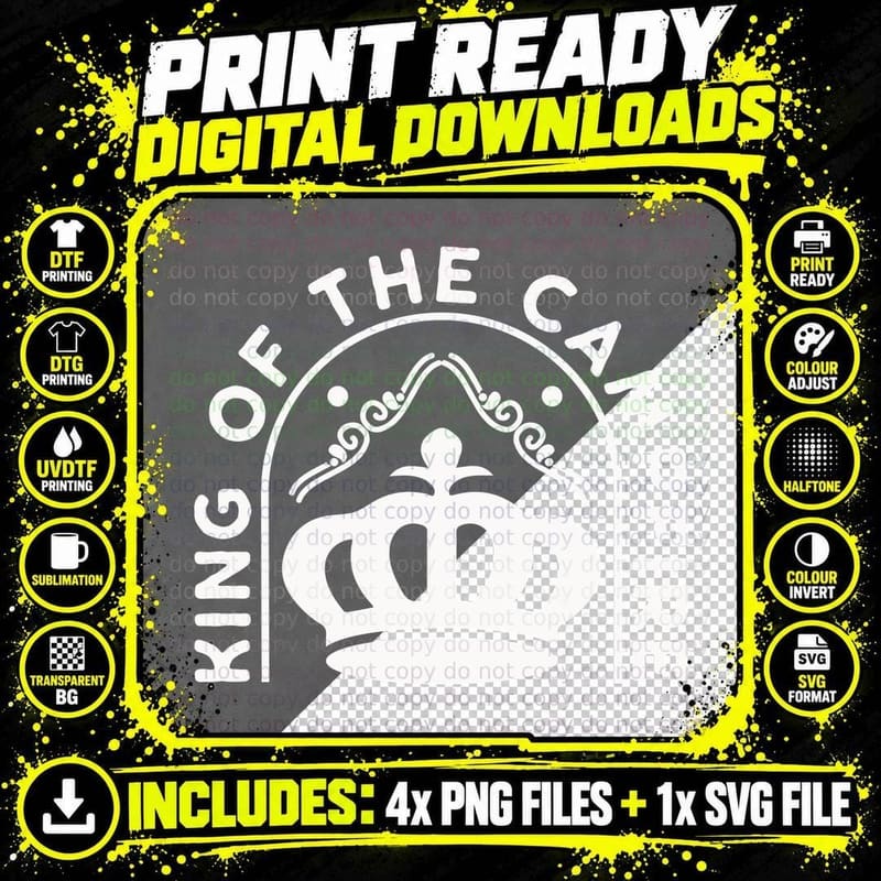 King of the Campfire T-Shirt, Crown with Ornamental Png SVG Digital Bundle